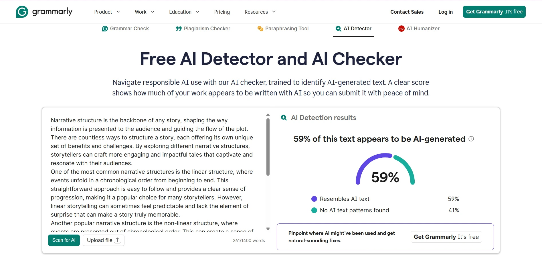 Grammarly screenshot for sample 2